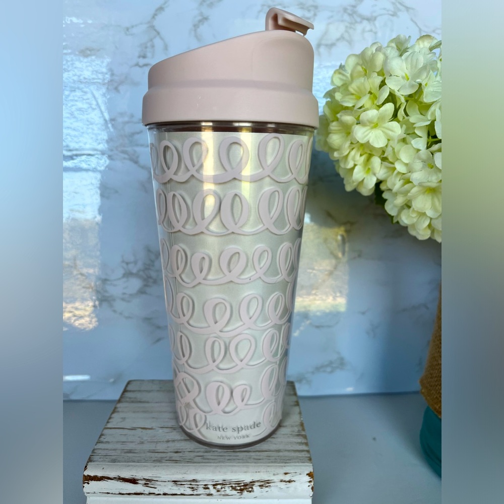 NWOT Kate Spade New York heart knot pink tumbler